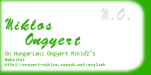 miklos ongyert business card